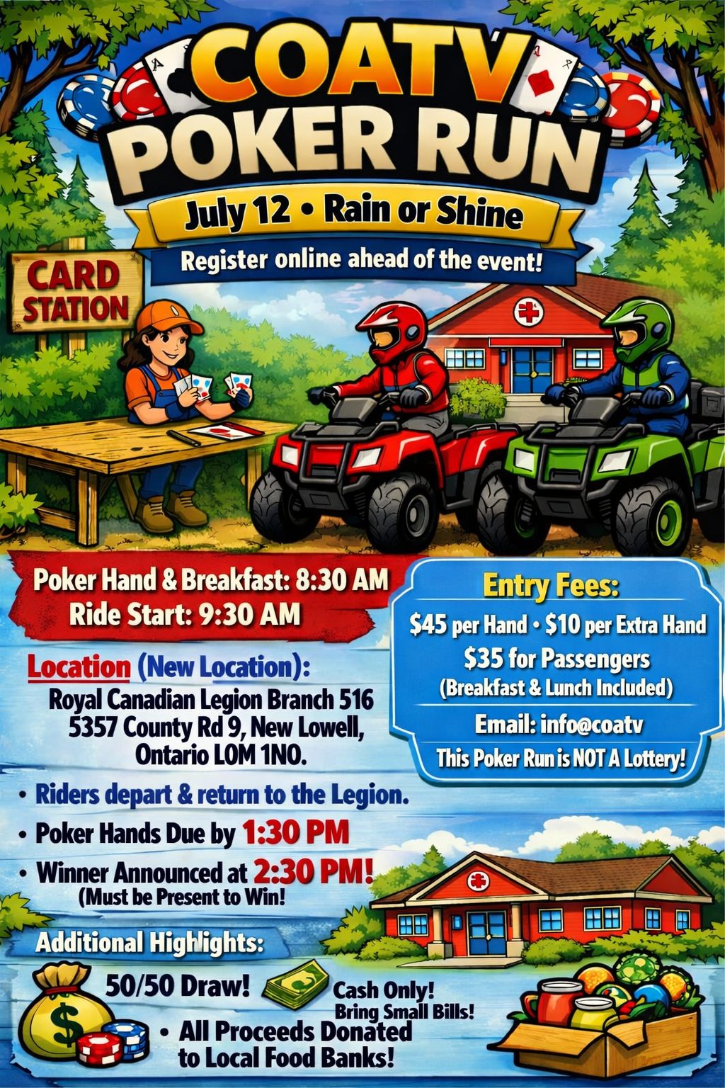 COATV Poker Run — July 12 · Rain or Shine
