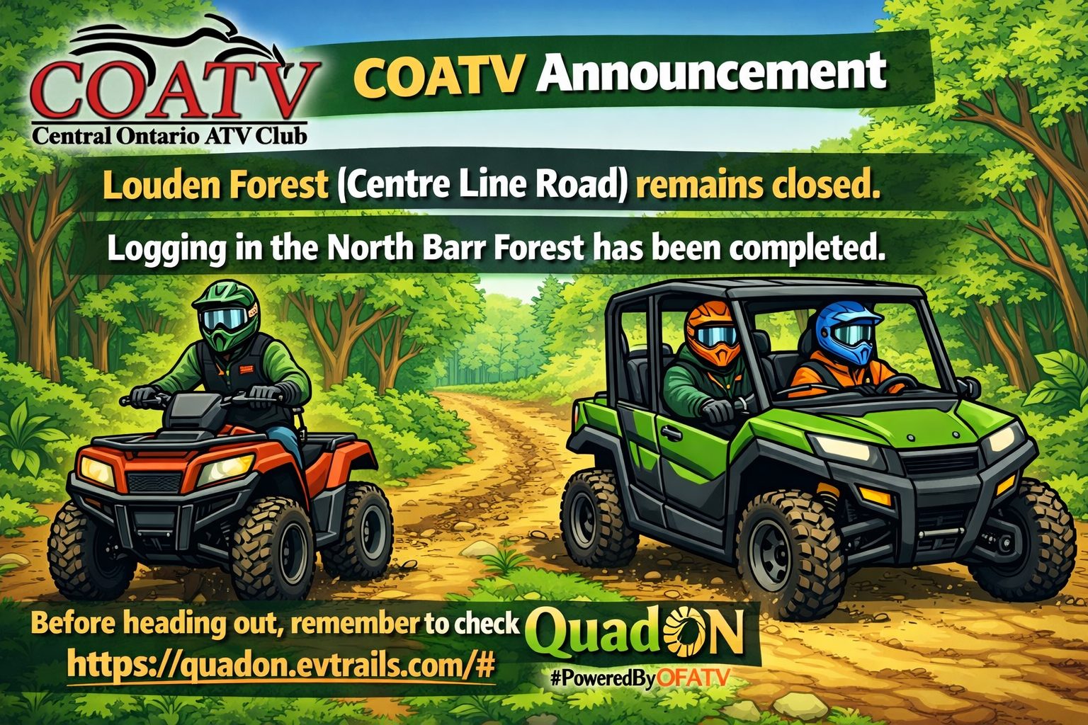 Louden Forest (Centre Line Road) Remains Closed