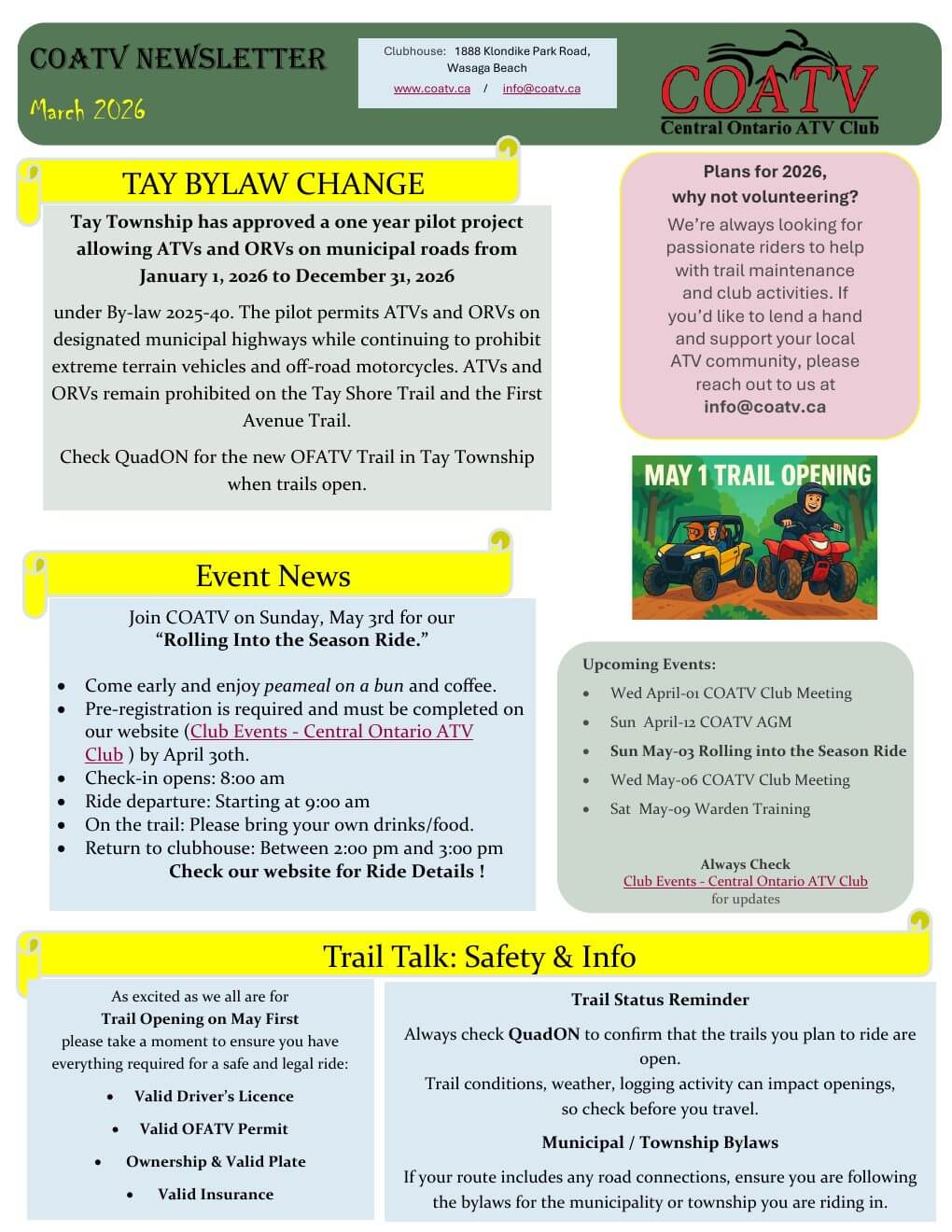 March 2026 Newsletter — Season Preview